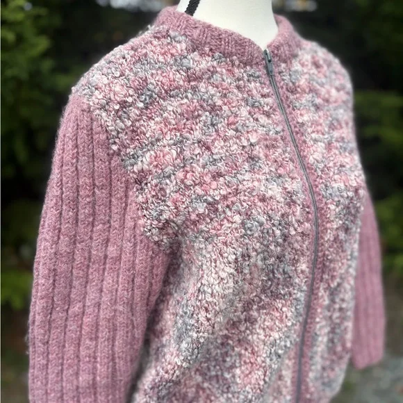 Handcrafted Wool Zip Cardigan Sz Sm/Med - Picture 5 of 8